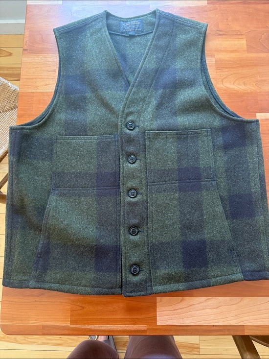 Filson Other - Filson Green and Black Plaid Wool Button-Front Vest XL